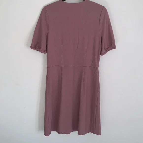 Madewell | Cross Front Lavender button Wrap Dress Size Small - Picture 10 of 10